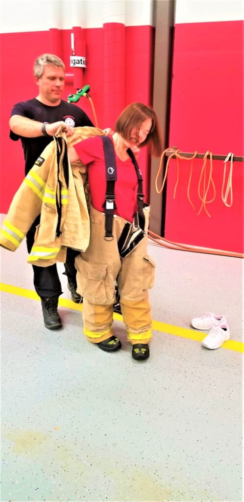 Putting on Firefighter's gear